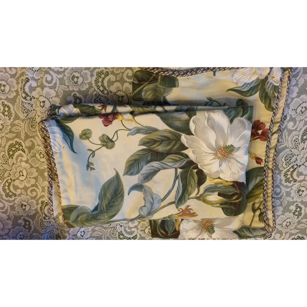 Waverly Williamsburg King Pillow Shams, Vintage Magnolia, Botanical, Cotton